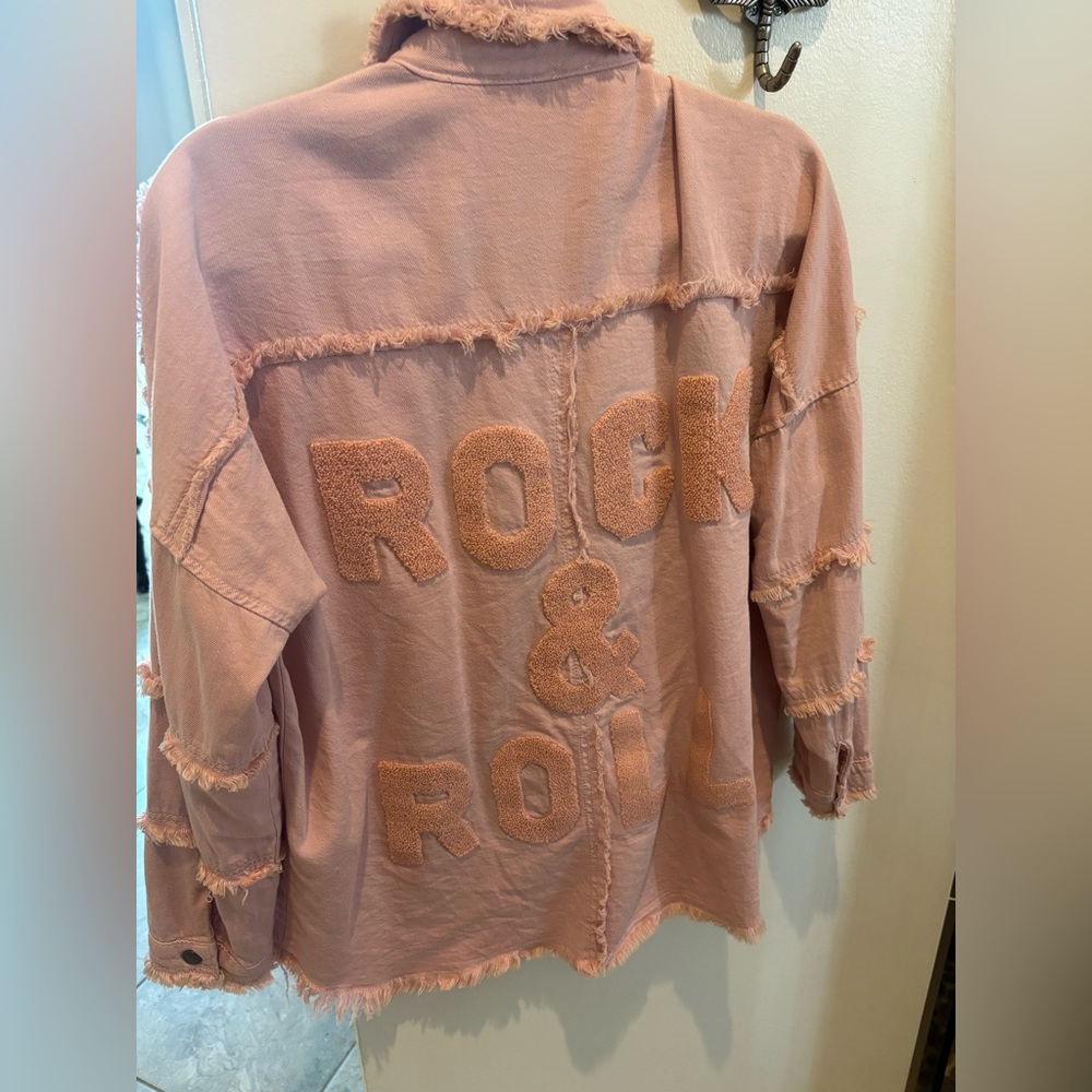 Elan Rock & Roll Jacket - Pink Frayed Jacket Cotton
